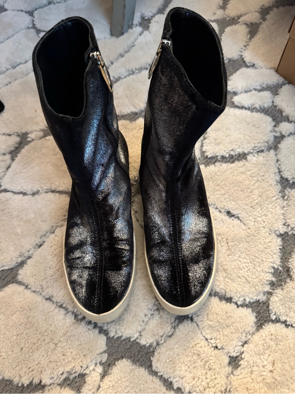 Jil Sander Black Shimmery Velvet Zip Detail